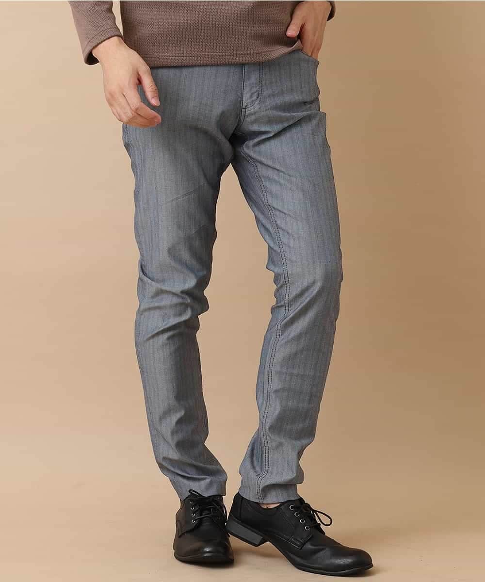 MKLGO10110 MK MICHEL KLEIN HOMME(MKミッシェルクランオム) ベーシックパンツ / へリンボンストレッチ ネイビー(57)