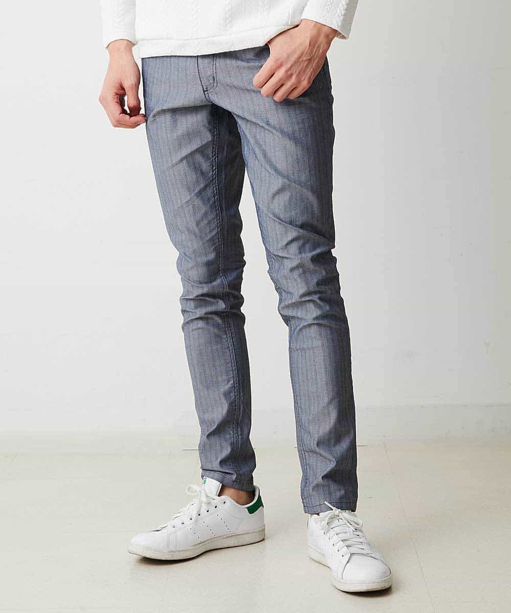 MKLGO10110 MK MICHEL KLEIN HOMME(MKミッシェルクランオム) ベーシックパンツ / へリンボンストレッチ ネイビー(57)