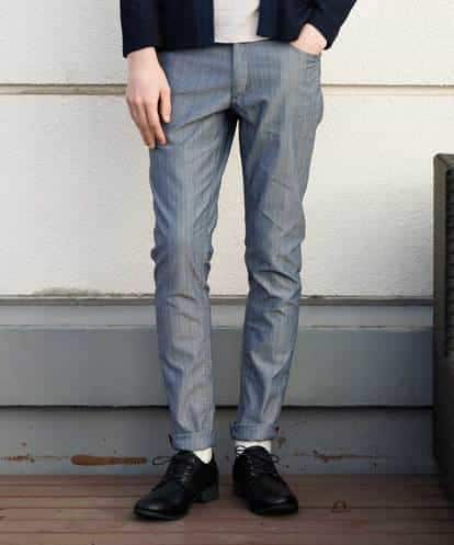 MKLGO10110 MK MICHEL KLEIN HOMME ベーシックパンツ / へリンボンストレッチ