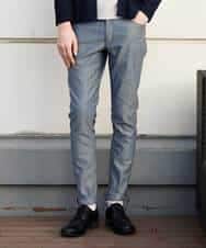 MKLGO10110 MK MICHEL KLEIN HOMME(MKミッシェルクランオム) ベーシックパンツ / へリンボンストレッチ ネイビー(57)