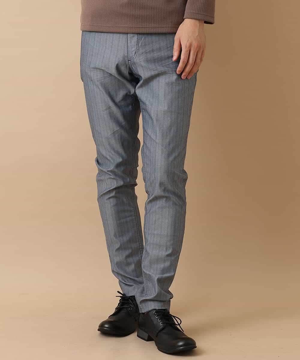MKLGO10110 MK MICHEL KLEIN HOMME(MKミッシェルクランオム) ベーシックパンツ / へリンボンストレッチ ネイビー(57)