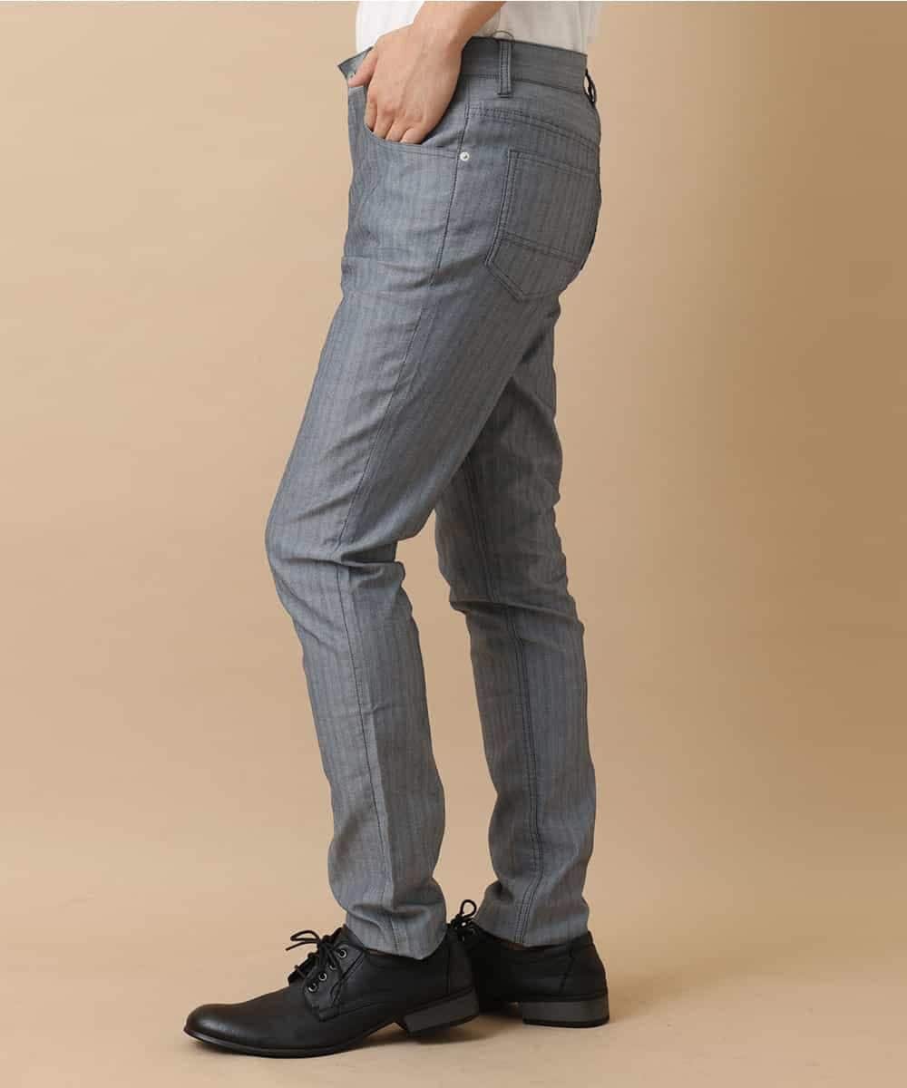 MKLGO10110 MK MICHEL KLEIN HOMME(MKミッシェルクランオム) ベーシックパンツ / へリンボンストレッチ ネイビー(57)