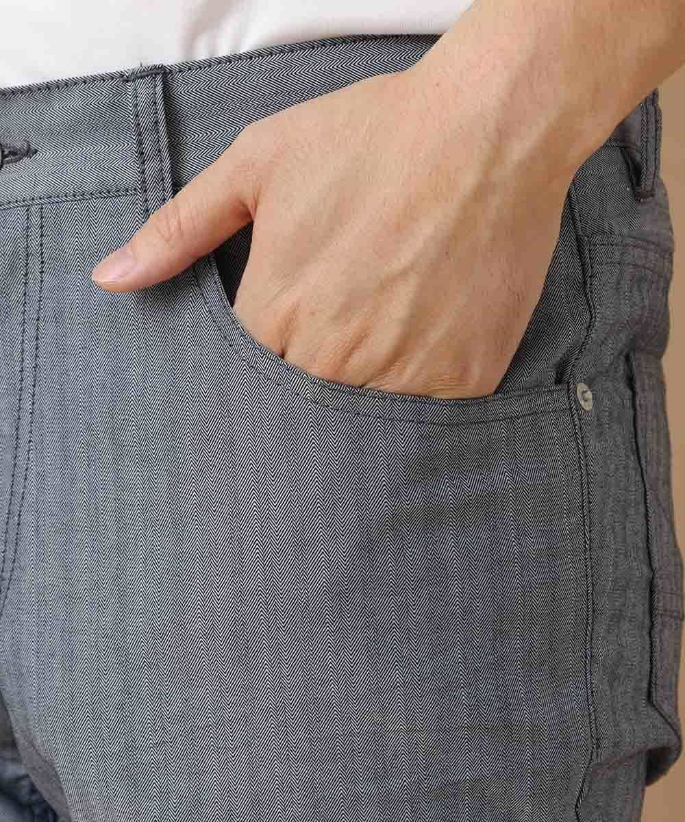 MKLGO10110 MK MICHEL KLEIN HOMME(MKミッシェルクランオム) ベーシックパンツ / へリンボンストレッチ ネイビー(57)