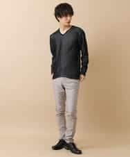 MKLGO10110 MK MICHEL KLEIN HOMME(MKミッシェルクランオム) ベーシックパンツ / へリンボンストレッチ ベージュ(82)