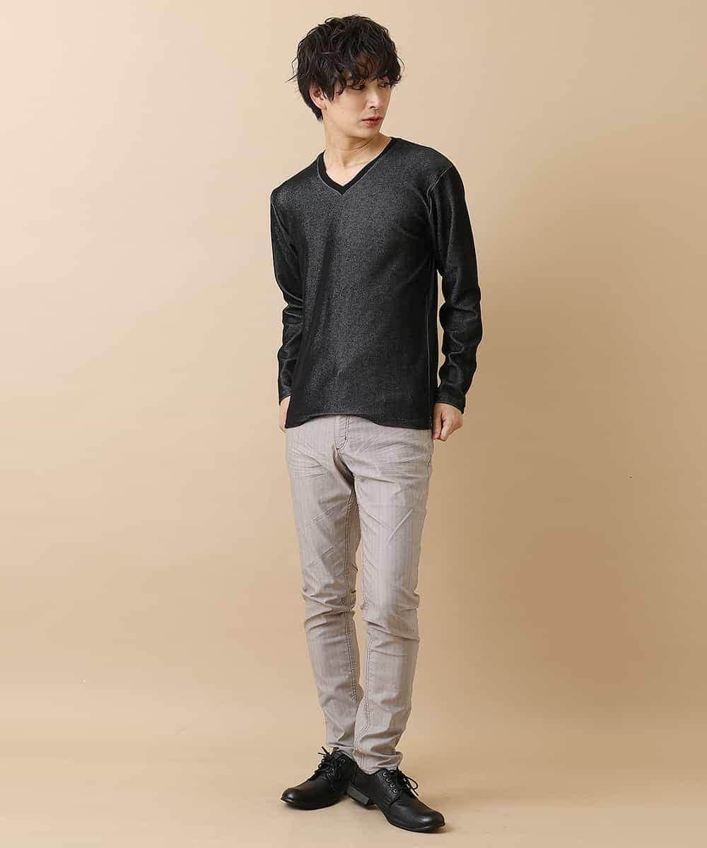 MKLGO10110 MK MICHEL KLEIN HOMME(MKミッシェルクランオム) ベーシックパンツ / へリンボンストレッチ ベージュ(82)
