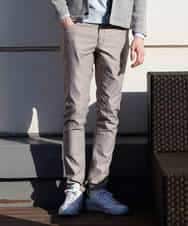 MKLGO10110 MK MICHEL KLEIN HOMME(MKミッシェルクランオム) ベーシックパンツ / へリンボンストレッチ ベージュ(82)