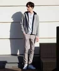 MKLGO10110 MK MICHEL KLEIN HOMME(MKミッシェルクランオム) ベーシックパンツ / へリンボンストレッチ ベージュ(82)