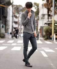 MKLGO10110 MK MICHEL KLEIN HOMME(MKミッシェルクランオム) ベーシックパンツ / へリンボンストレッチ ダークグレー(93)