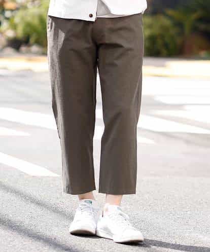 MKLGO12090 MK MICHEL KLEIN HOMME 【麻混 / 清涼感 / リラックス】ウエストシャーリングクロップドパンツ 