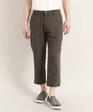 MKLGO12090 MK MICHEL KLEIN HOMME(MKミッシェルクランオム) 【麻混 / 清涼感 / リラックス】ウエストシャーリングクロップドパンツ  カーキ(36)