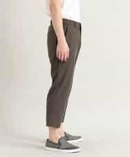 MKLGO12090 MK MICHEL KLEIN HOMME(MKミッシェルクランオム) 【麻混 / 清涼感 / リラックス】ウエストシャーリングクロップドパンツ  カーキ(36)