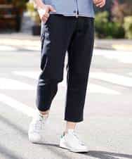 MKLGO12090 MK MICHEL KLEIN HOMME(MKミッシェルクランオム) 【麻混 / 清涼感 / リラックス】ウエストシャーリングクロップドパンツ  ネイビー(57)