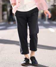 MKLGO12090 MK MICHEL KLEIN HOMME(MKミッシェルクランオム) 【麻混 / 清涼感 / リラックス】ウエストシャーリングクロップドパンツ  ネイビー(57)