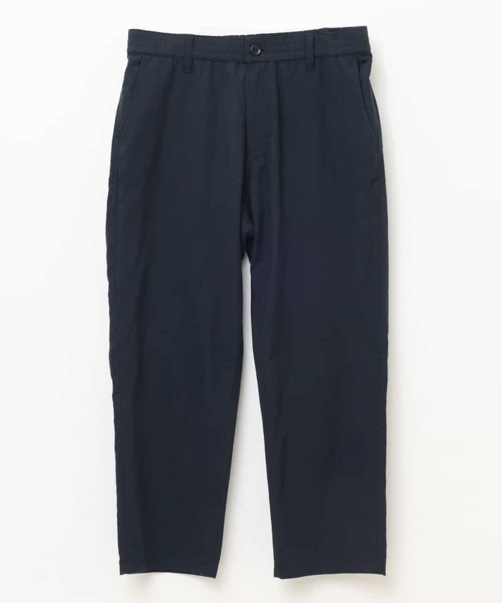 MKLGO12090 MK MICHEL KLEIN HOMME(MKミッシェルクランオム) 【麻混 / 清涼感 / リラックス】ウエストシャーリングクロップドパンツ  ネイビー(57)