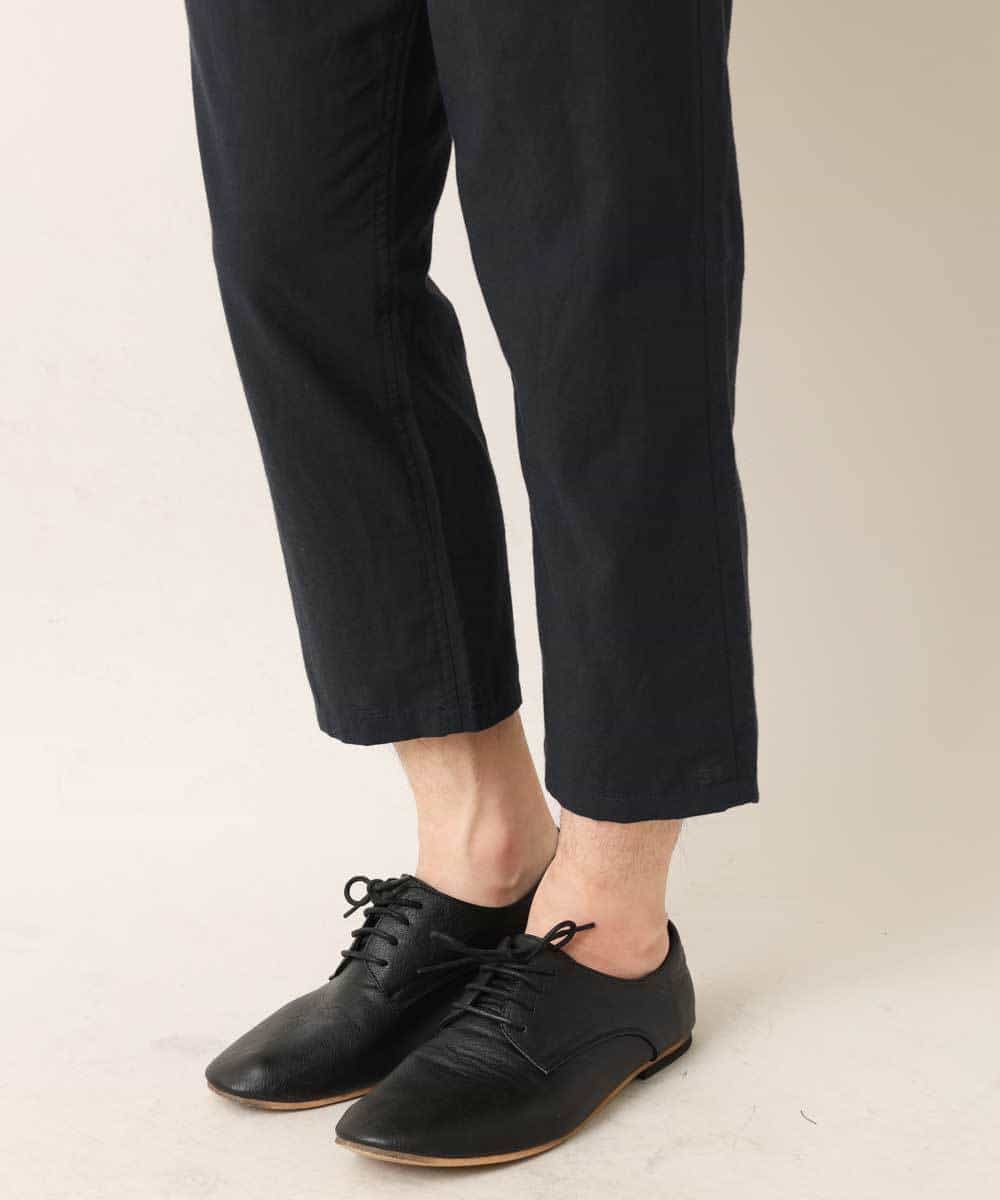 MKLGO12090 MK MICHEL KLEIN HOMME(MKミッシェルクランオム) 【麻混 / 清涼感 / リラックス】ウエストシャーリングクロップドパンツ  ネイビー(57)