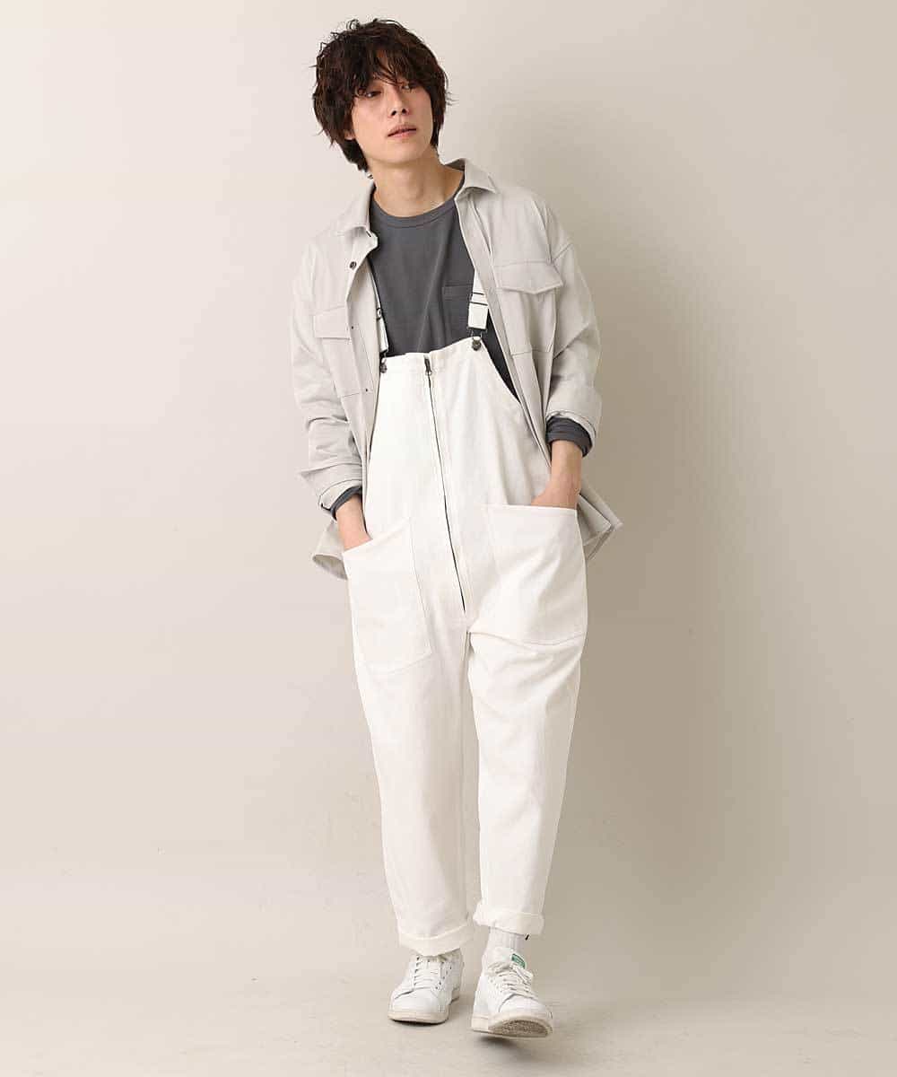 MKLGO40110 MK MICHEL KLEIN HOMME(MKミッシェルクランオム) 【WEB限定】オーバーオール ホワイト(90)