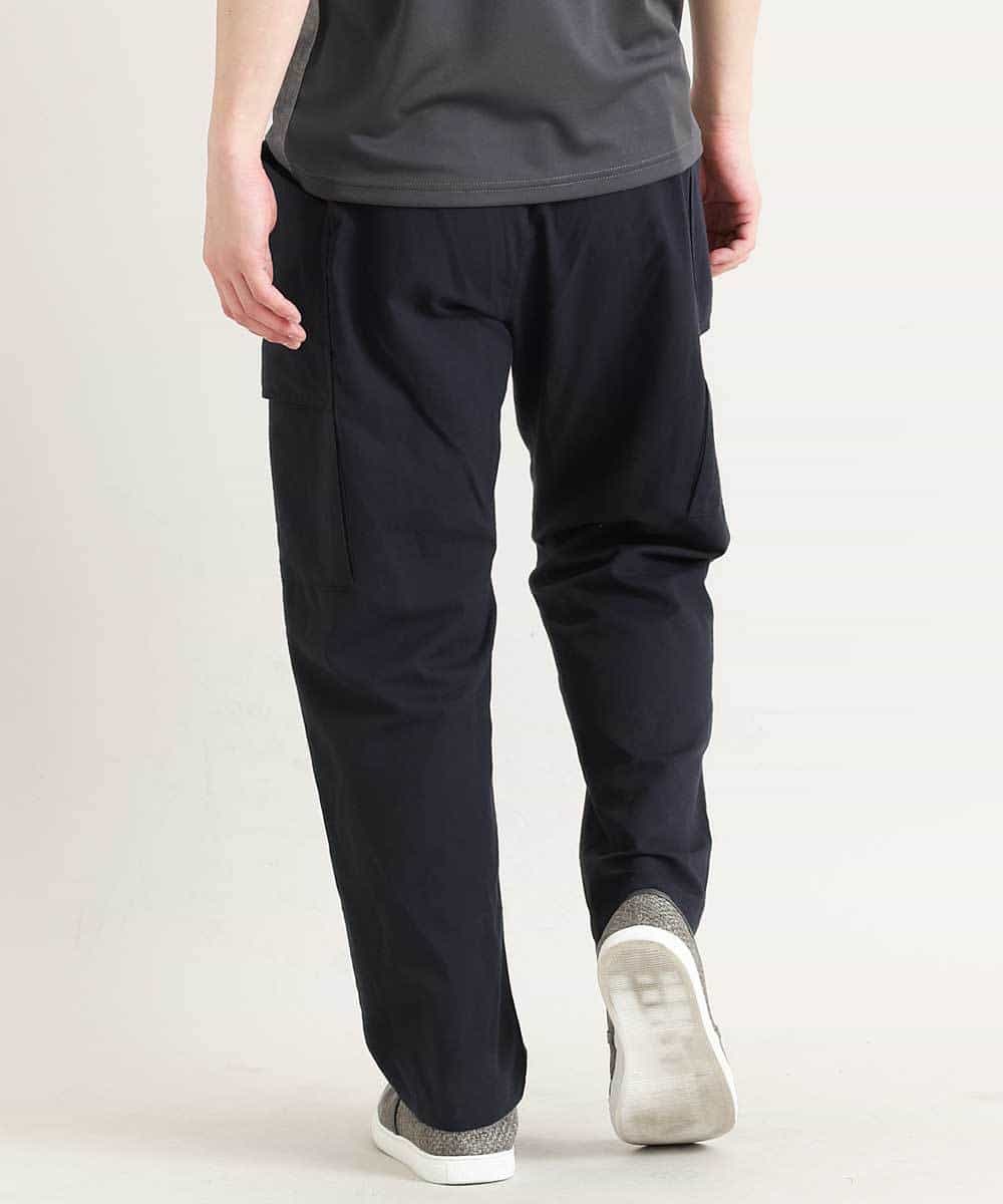 MKLGO70090 MK MICHEL KLEIN HOMME(MKミッシェルクランオム) 【麻混 / 清涼感 / リラックス】ユニセックスWポケットカーゴパンツ  ネイビー(57)