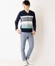 MKLGP54110 MK MICHEL KLEIN HOMME(MKミッシェルクランオム) ストレッチパンツ ブルー