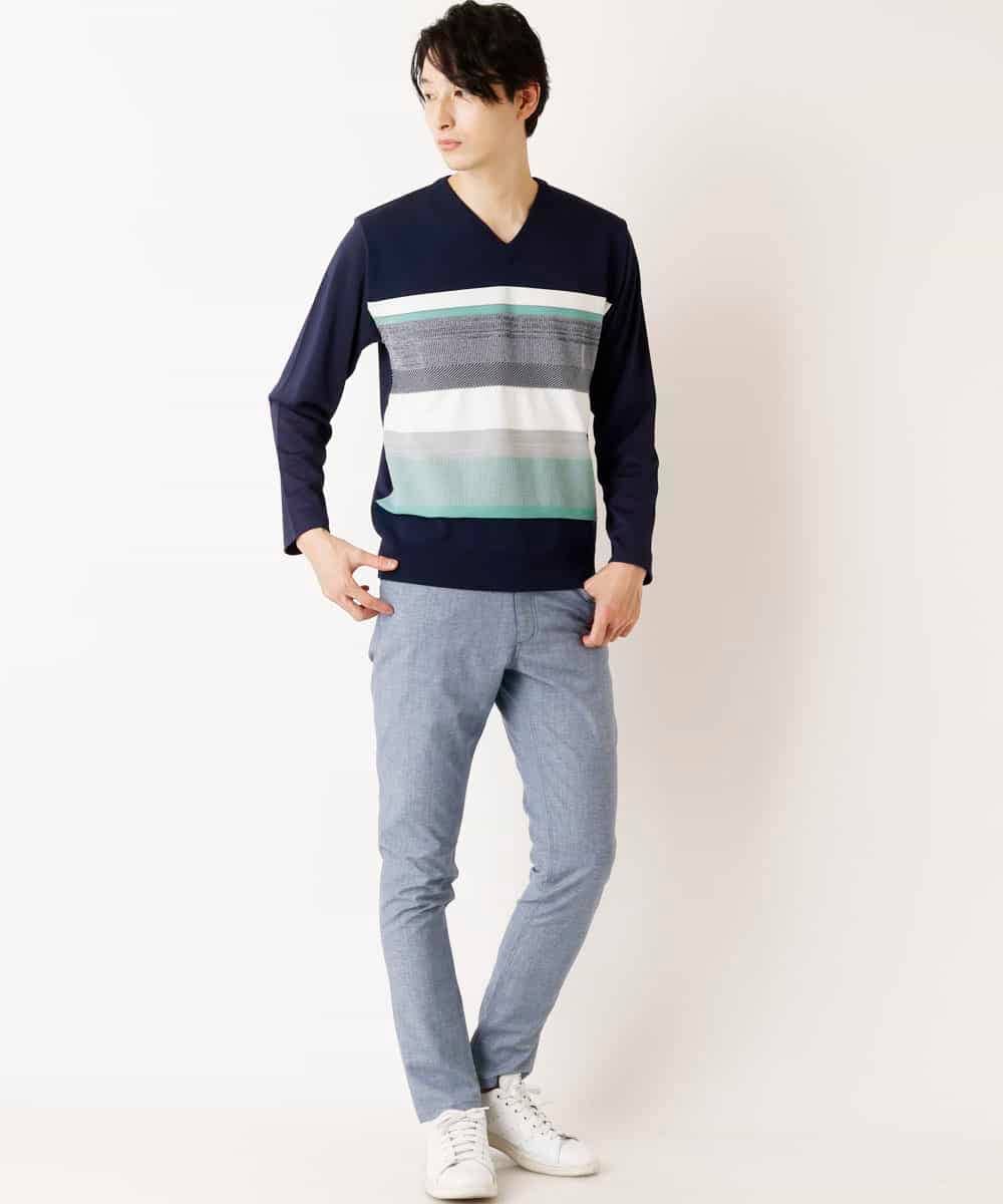 MKLGP54110 MK MICHEL KLEIN HOMME(MKミッシェルクランオム) ストレッチパンツ ブルー