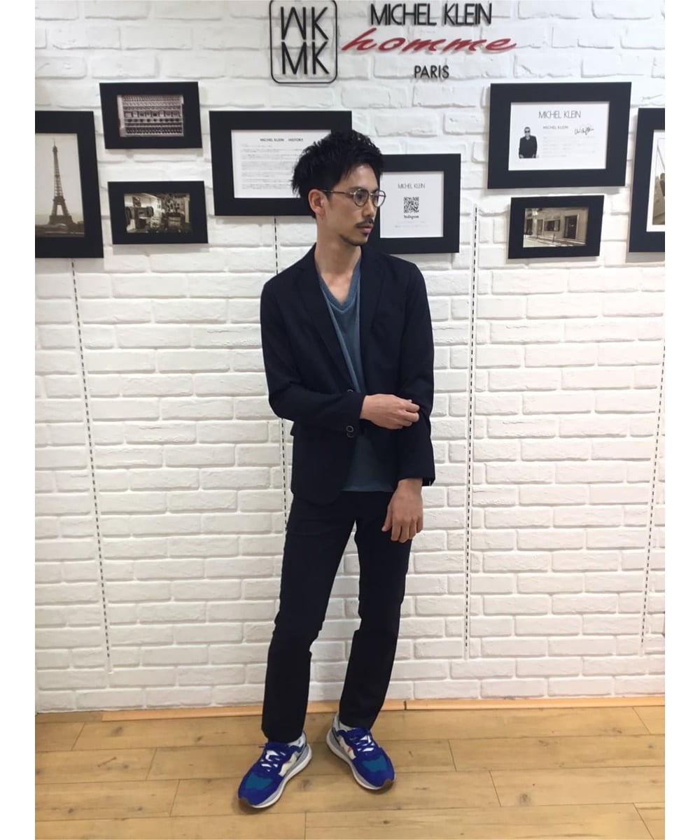 MKLGP65130 MK MICHEL KLEIN HOMME(MKミッシェルクランオム) リネンドビースラックス ネイビー