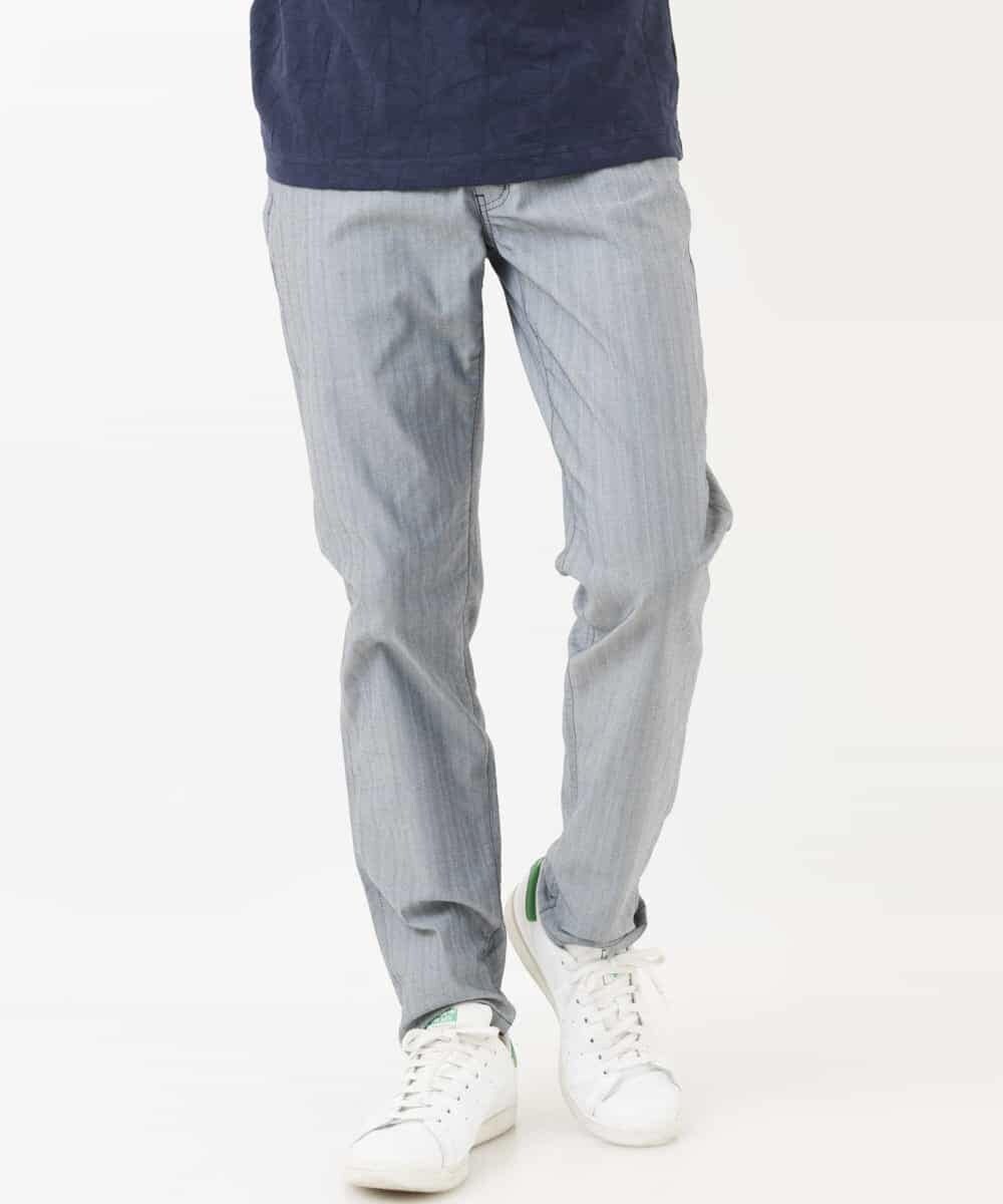 MKLGR01110 MK MICHEL KLEIN HOMME(MKミッシェルクランオム) へリンボーンパンツ ライトグレー