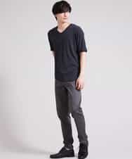 MKLGR01110 MK MICHEL KLEIN HOMME(MKミッシェルクランオム) へリンボーンパンツ ダークグレー