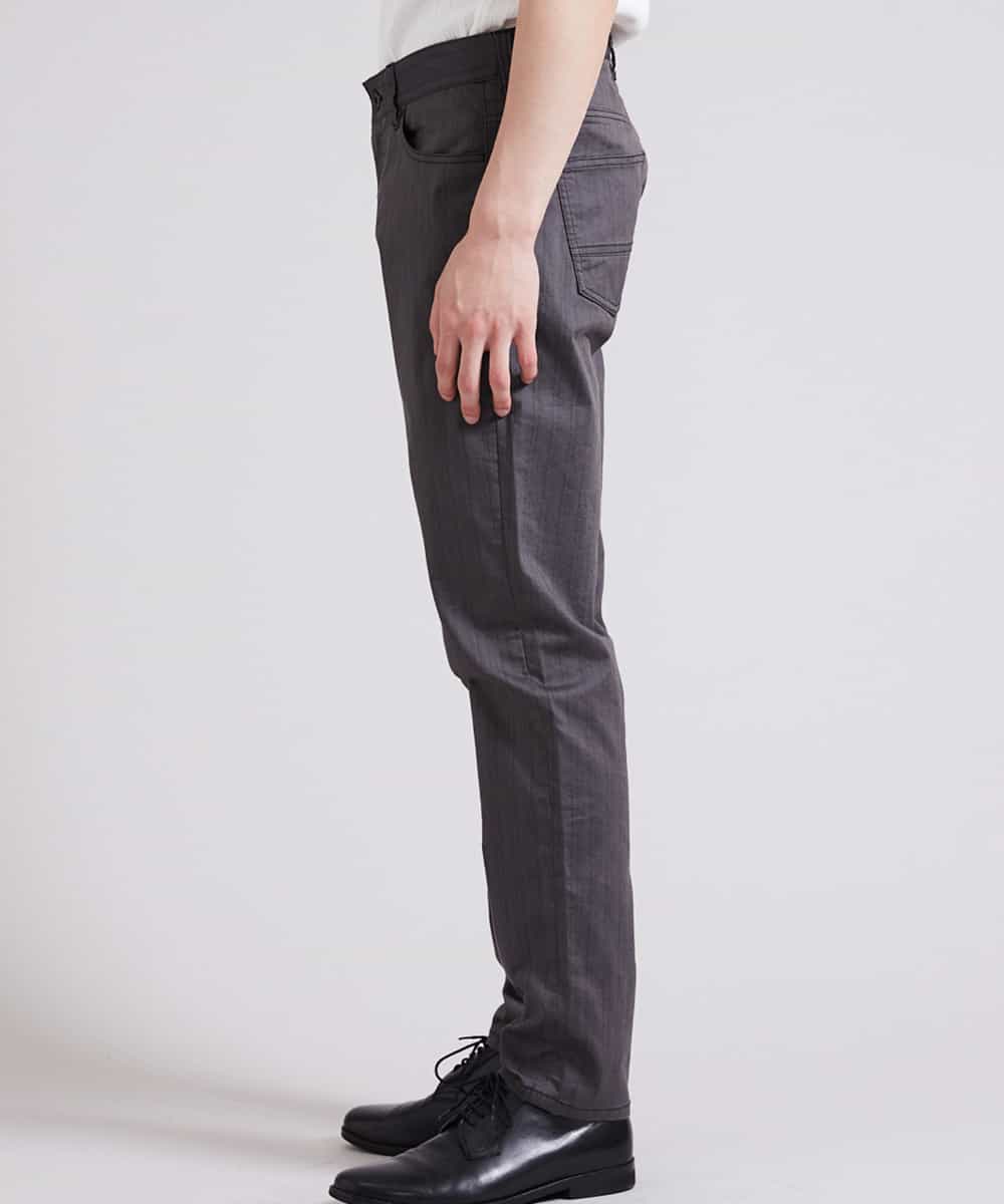 MKLGR01110 MK MICHEL KLEIN HOMME(MKミッシェルクランオム) へリンボーンパンツ ダークグレー