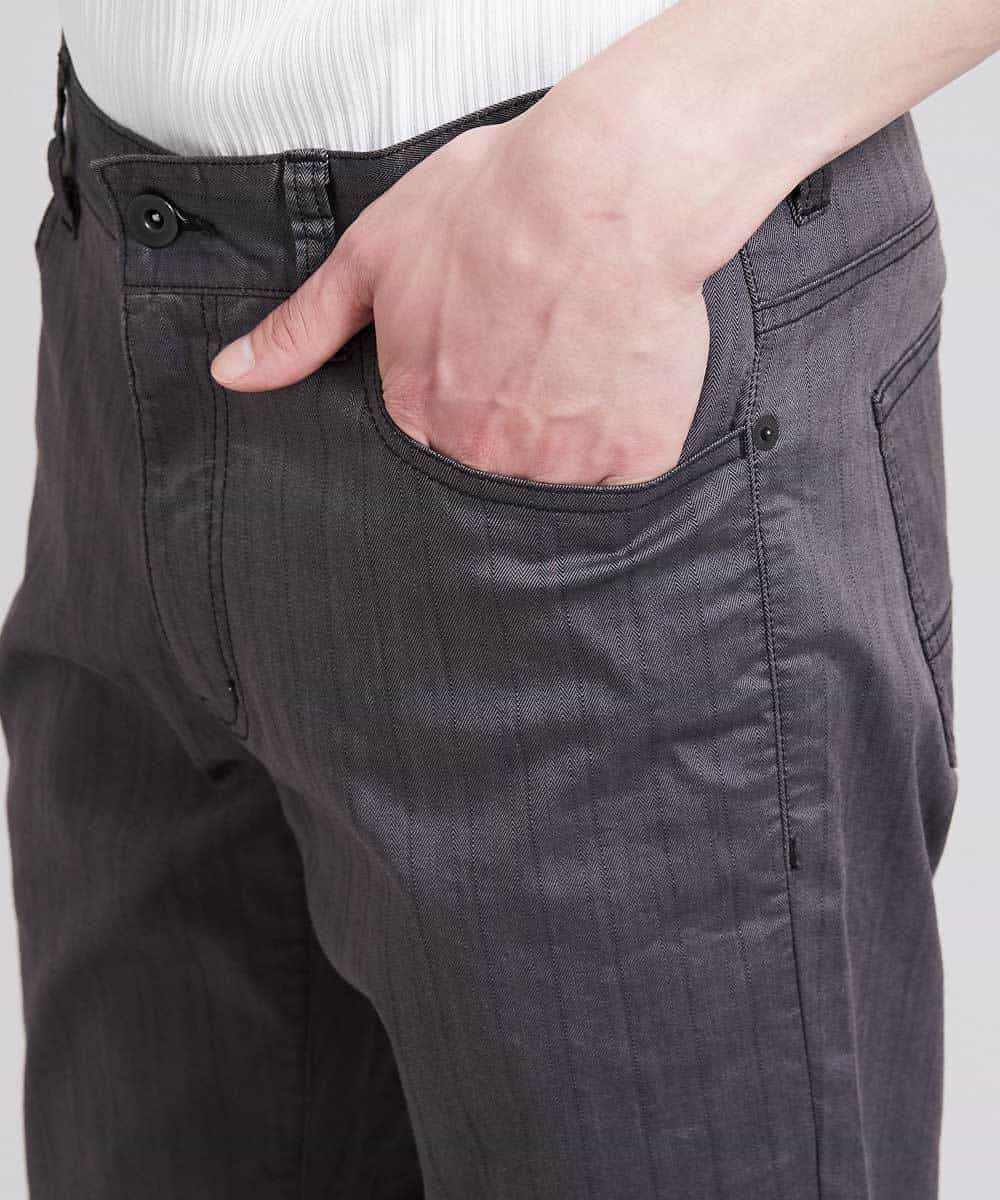 MKLGR01110 MK MICHEL KLEIN HOMME(MKミッシェルクランオム) へリンボーンパンツ ダークグレー