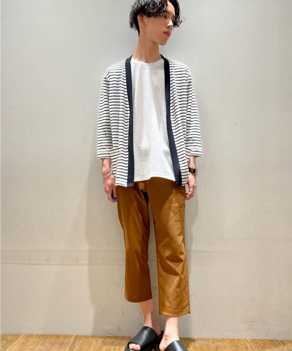 MKLGR07110 MK MICHEL KLEIN HOMME(MKミッシェルクランオム) ストレッチ七分丈パンツ ブラウン