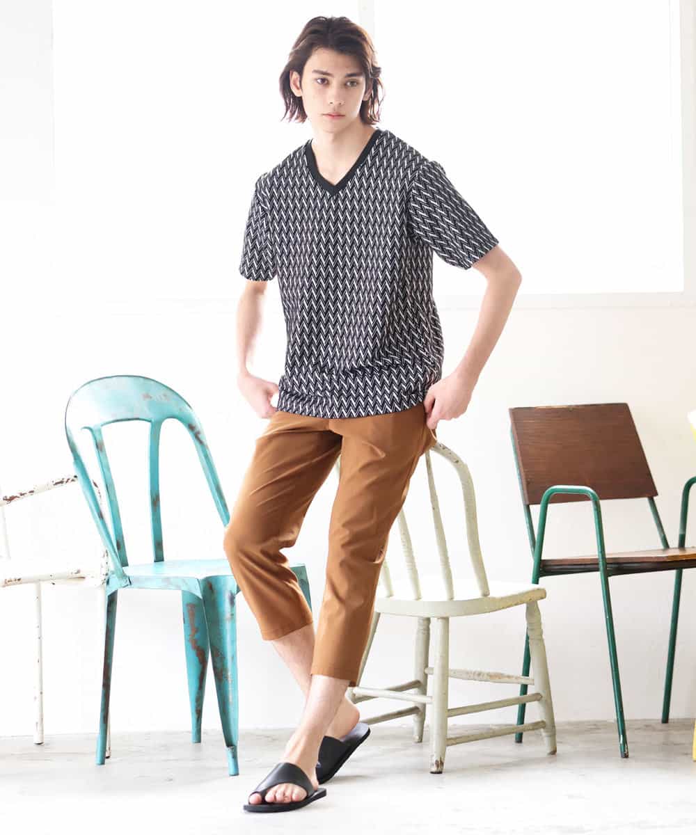 MKLGR07110 MK MICHEL KLEIN HOMME(MKミッシェルクランオム) ストレッチ七分丈パンツ ブラウン