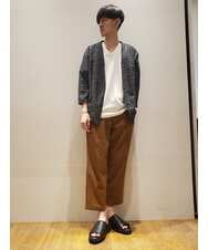 MKLGR07110 MK MICHEL KLEIN HOMME(MKミッシェルクランオム) ストレッチ七分丈パンツ ブラウン