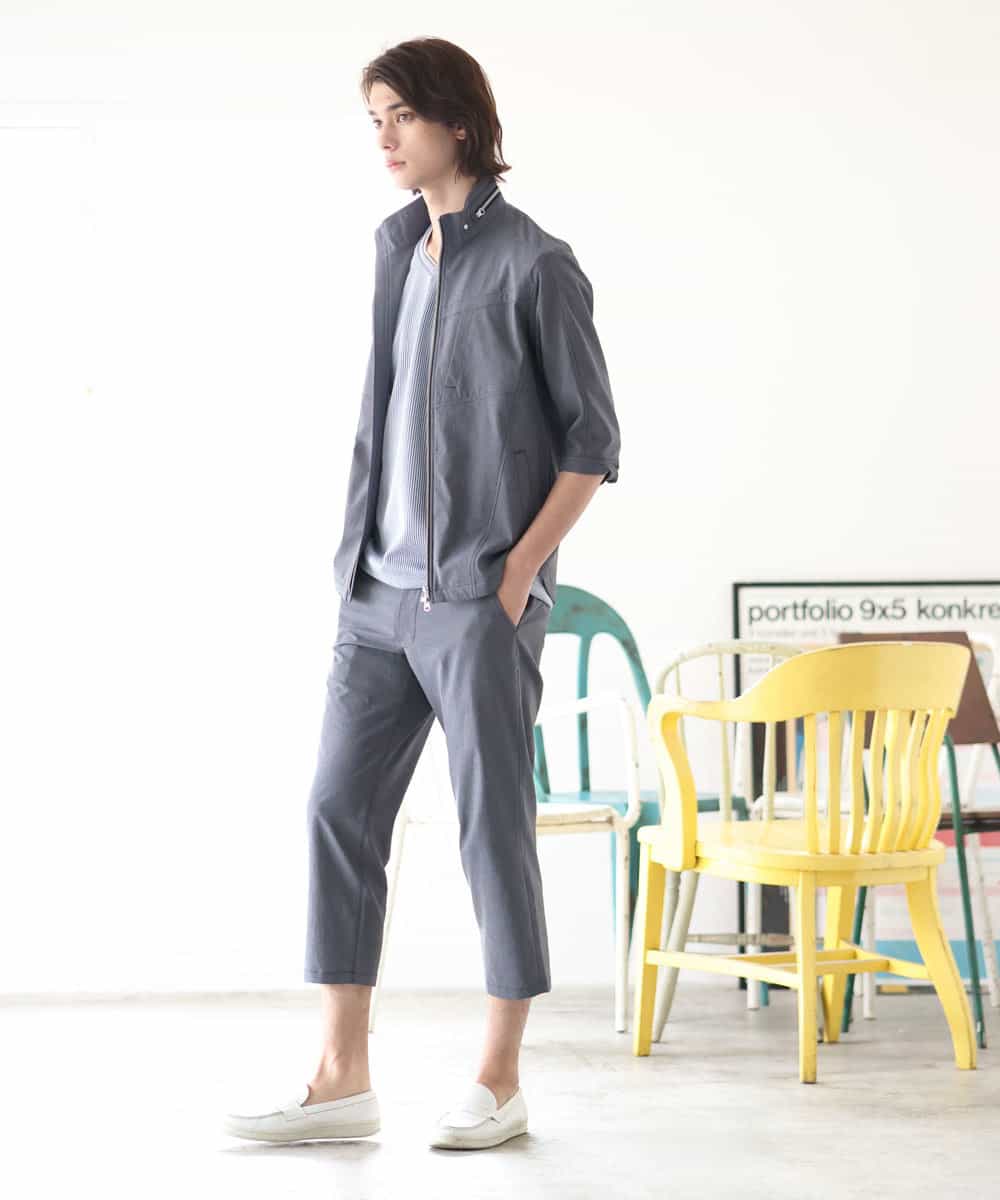 MKLGR07110 MK MICHEL KLEIN HOMME(MKミッシェルクランオム) ストレッチ七分丈パンツ ダークグレー
