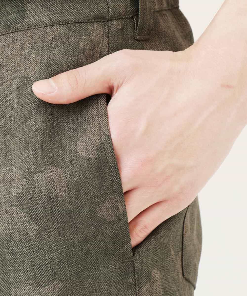 MKLGR10130 MK MICHEL KLEIN HOMME(MKミッシェルクランオム) ボタニカルパンツ カーキ