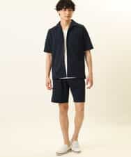 MKLGR20059 MK MICHEL KLEIN HOMME(MKミッシェルクランオム) ヘリンボーンショートパンツ ネイビー