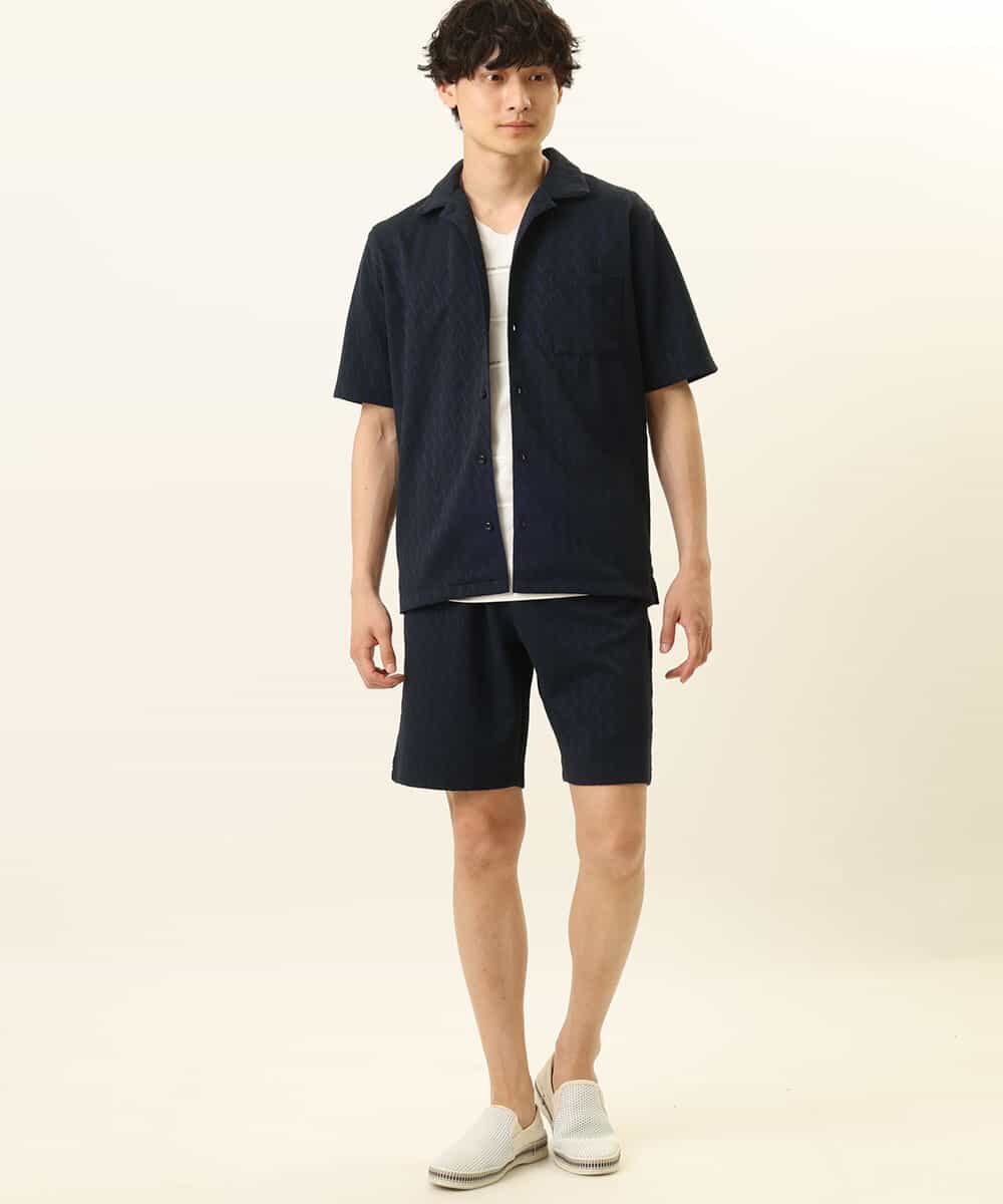 MKLGR20059 MK MICHEL KLEIN HOMME(MKミッシェルクランオム) ヘリンボーンショートパンツ ネイビー