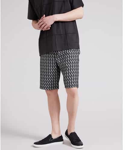 MKLGR20059 MK MICHEL KLEIN HOMME ヘリンボーンショートパンツ