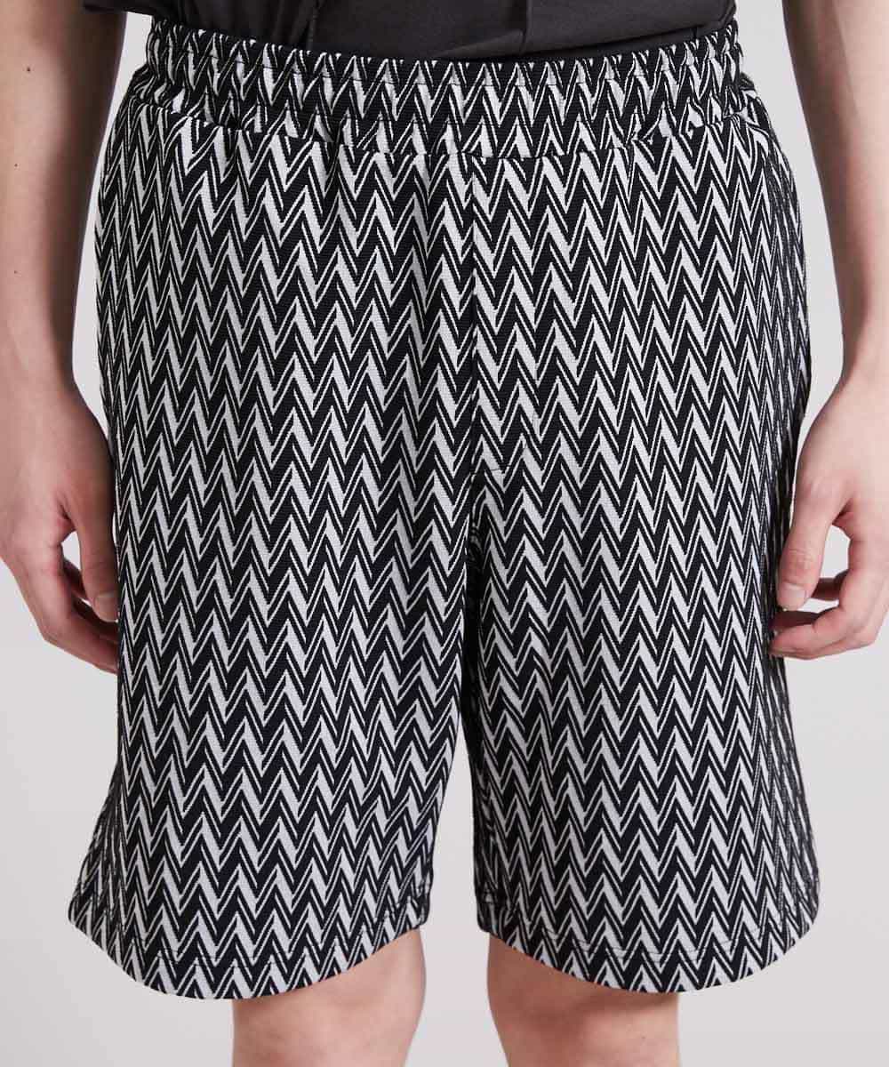 MKLGR20059 MK MICHEL KLEIN HOMME(MKミッシェルクランオム) ヘリンボーンショートパンツ ブラック