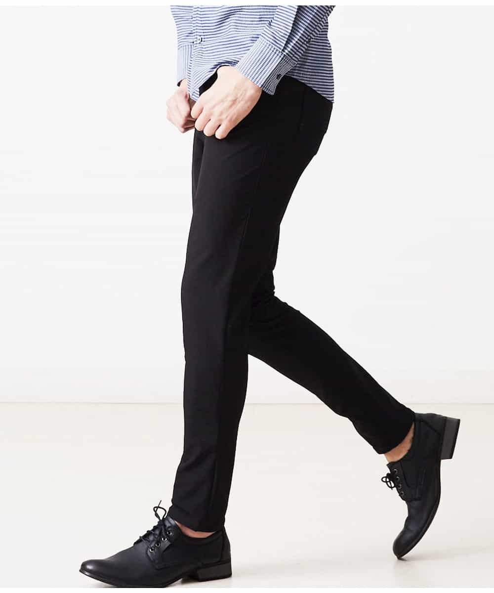 MKLGR37110 MK MICHEL KLEIN HOMME(MKミッシェルクランオム) ストレッチパンツ ブラック