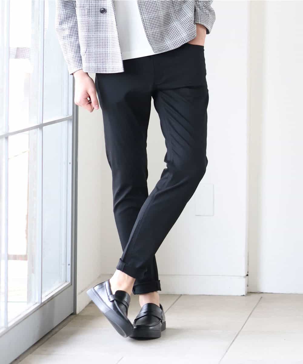 MKLGR37110 MK MICHEL KLEIN HOMME(MKミッシェルクランオム) ストレッチパンツ ブラック