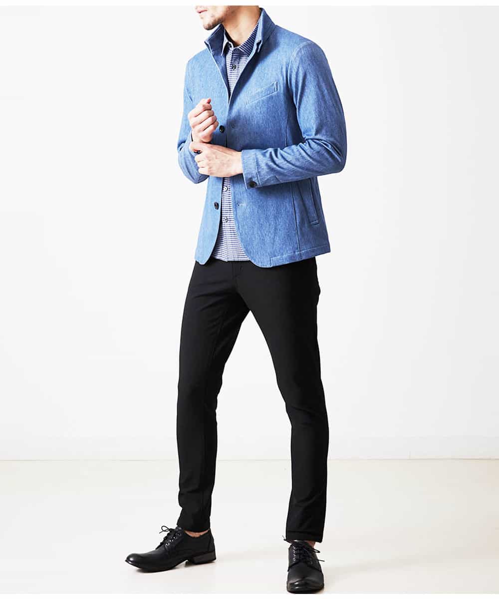 MKLGR37110 MK MICHEL KLEIN HOMME(MKミッシェルクランオム) ストレッチパンツ ブラック