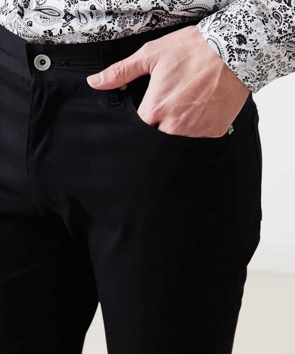 MKLGR37110 MK MICHEL KLEIN HOMME(MKミッシェルクランオム) ストレッチパンツ ブラック