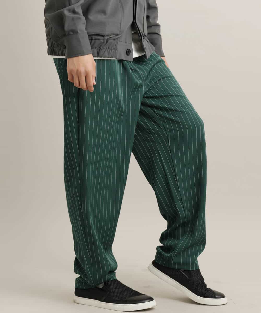 MKLGR86075 MK MICHEL KLEIN HOMME(MKミッシェルクランオム) ポリエステルワイドパンツ グリーン