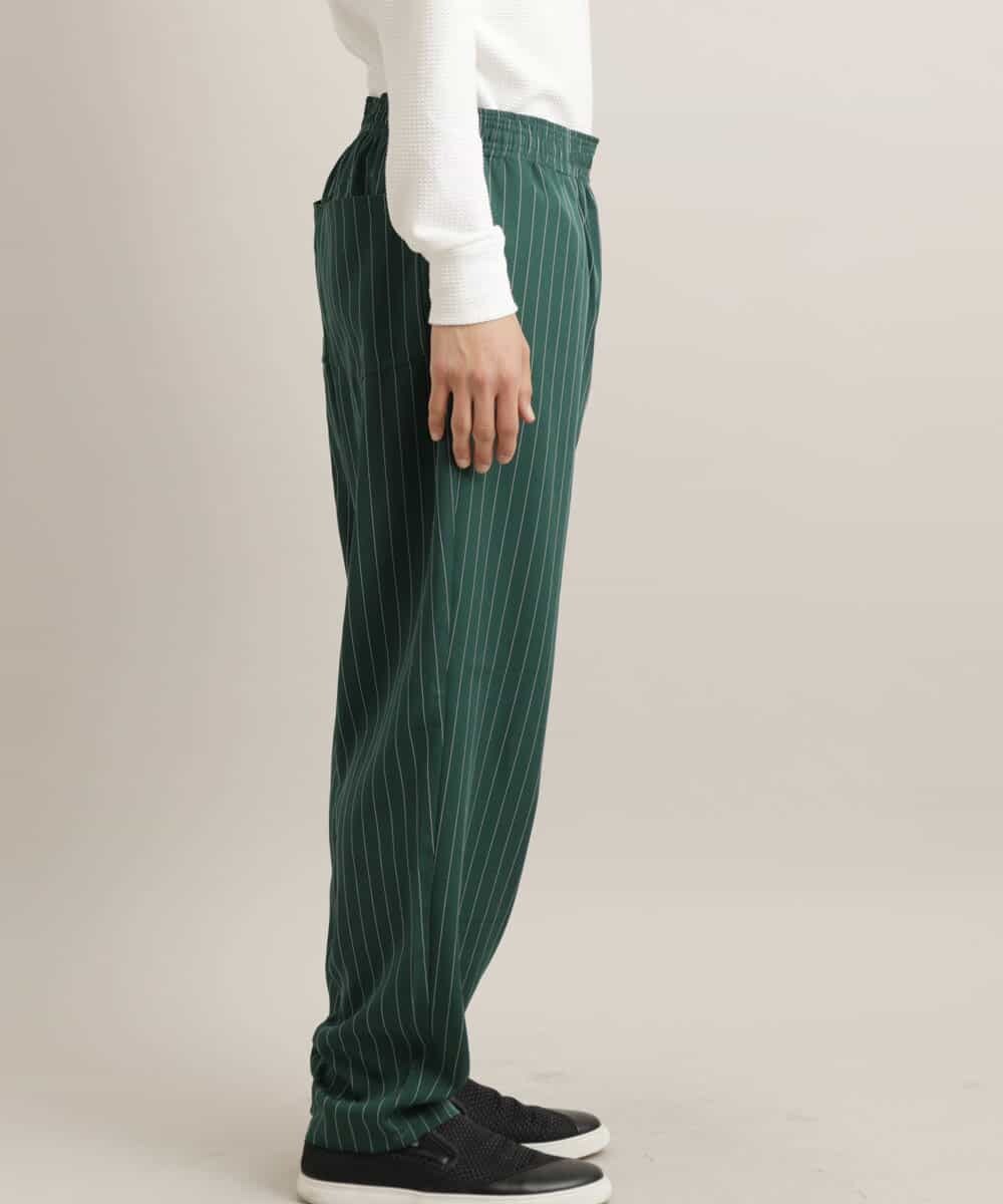 MKLGR86075 MK MICHEL KLEIN HOMME(MKミッシェルクランオム) ポリエステルワイドパンツ グリーン