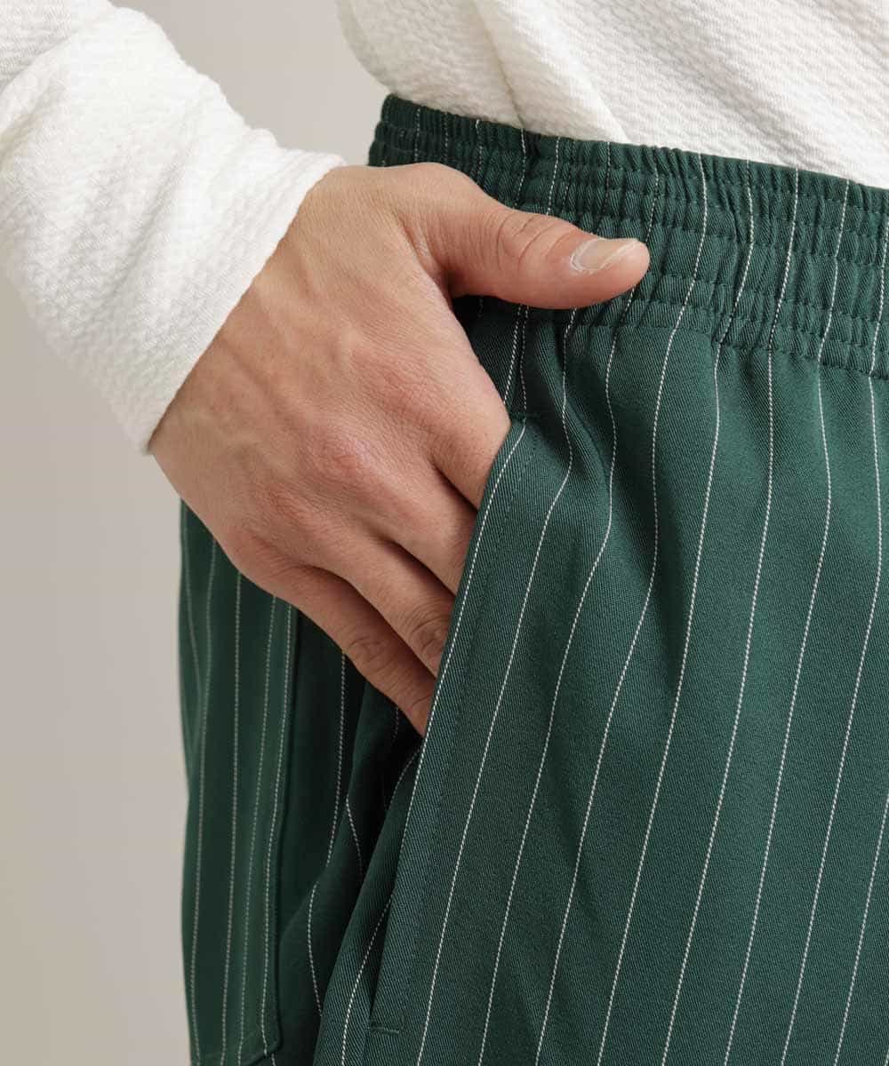 MKLGR86075 MK MICHEL KLEIN HOMME(MKミッシェルクランオム) ポリエステルワイドパンツ グリーン