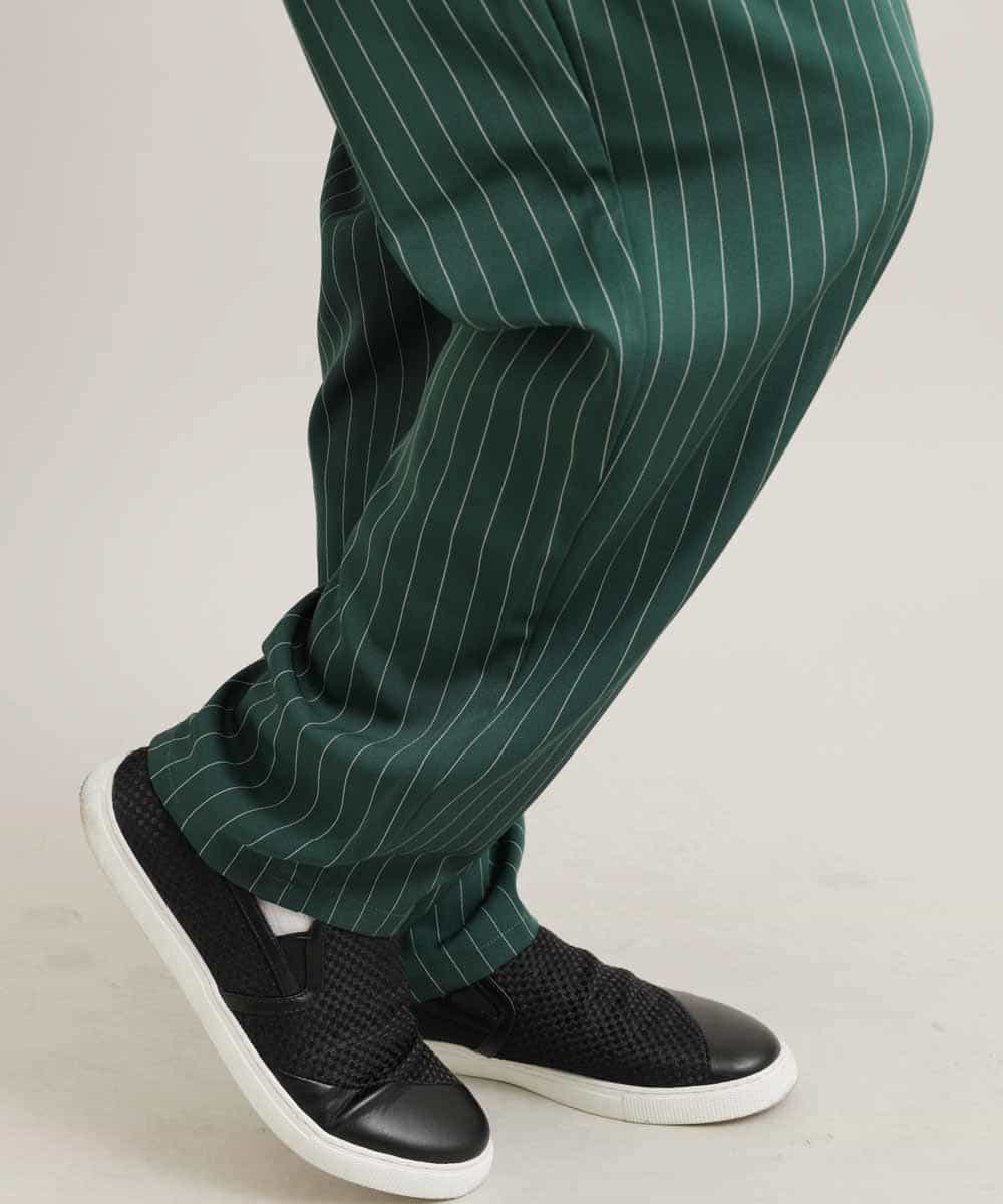 MKLGR86075 MK MICHEL KLEIN HOMME(MKミッシェルクランオム) ポリエステルワイドパンツ グリーン
