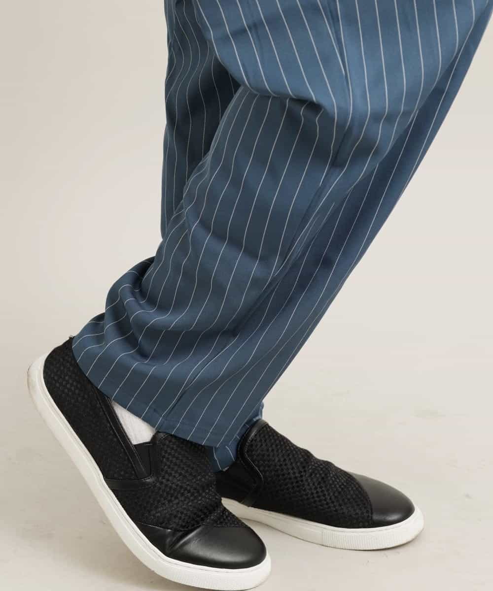 MKLGR86075 MK MICHEL KLEIN HOMME(MKミッシェルクランオム) ポリエステルワイドパンツ ネイビー