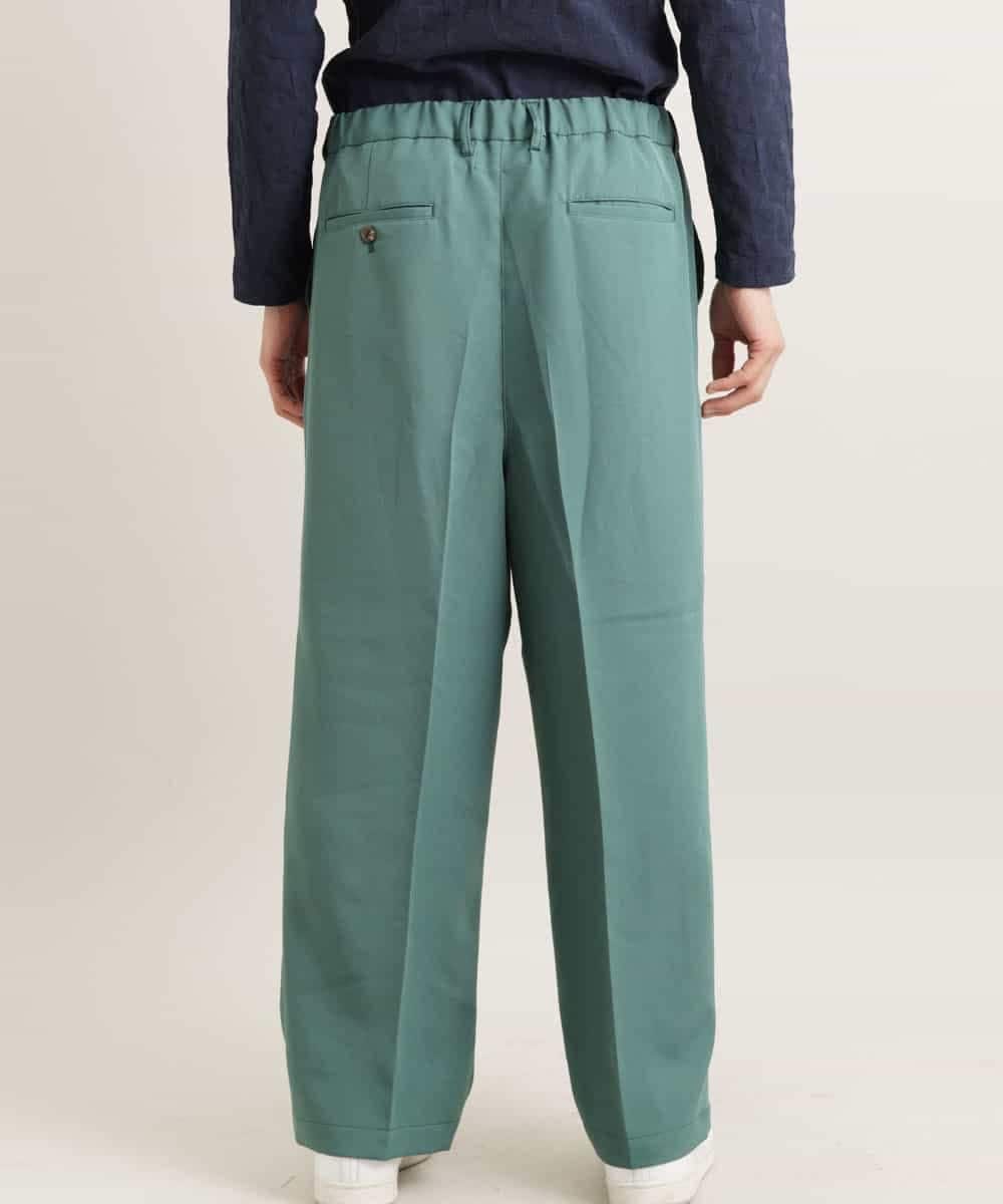 MKLGR89090 MK MICHEL KLEIN HOMME(MKミッシェルクランオム) ストレッチワイドパンツ グリーン