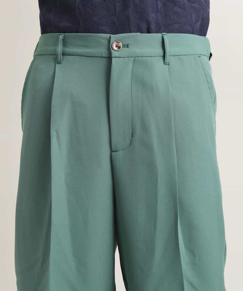MKLGR89090 MK MICHEL KLEIN HOMME(MKミッシェルクランオム) ストレッチワイドパンツ グリーン