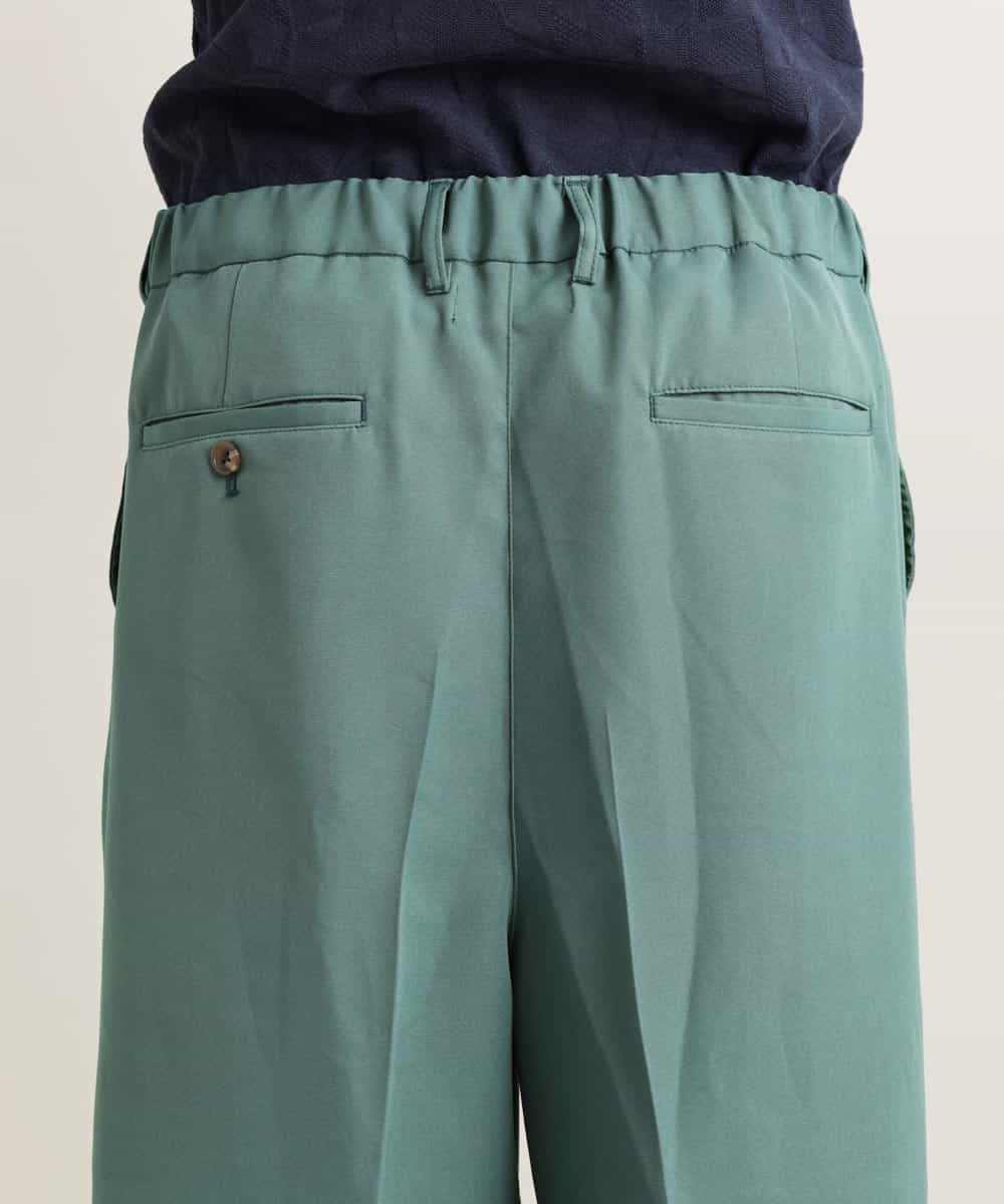 MKLGR89090 MK MICHEL KLEIN HOMME(MKミッシェルクランオム) ストレッチワイドパンツ グリーン