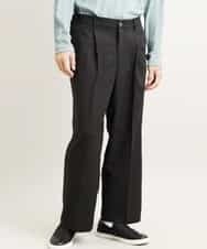 MKLGR89090 MK MICHEL KLEIN HOMME(MKミッシェルクランオム) ストレッチワイドパンツ ブラック